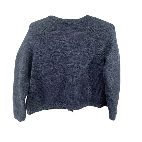 Tea Collection Size 4T Cardigan Sweater Embroidered Flowers Button Front Blue - Picture 3 of 3